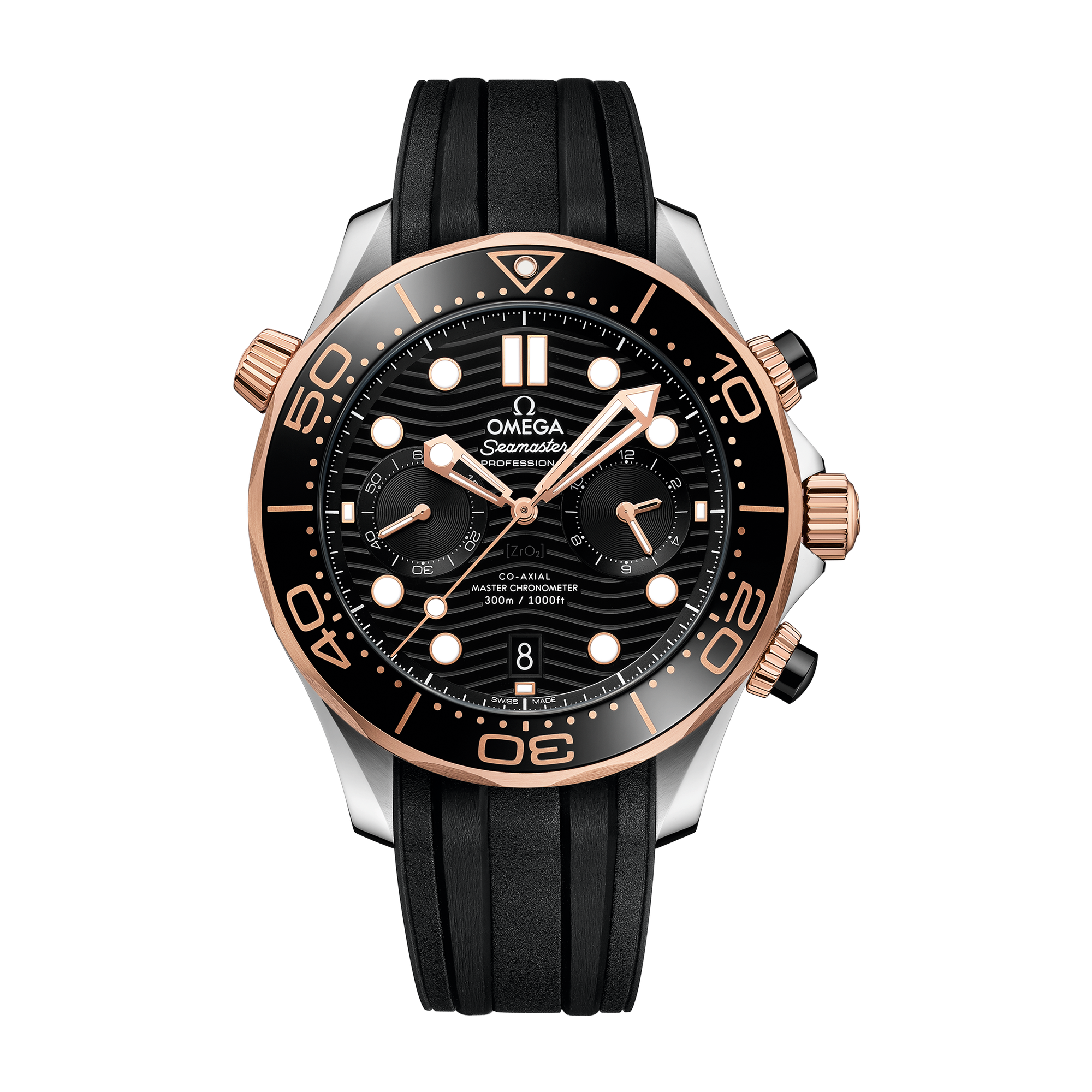 Omega Seamaster Diver 300M Black Two-Tone Rubber 44mm