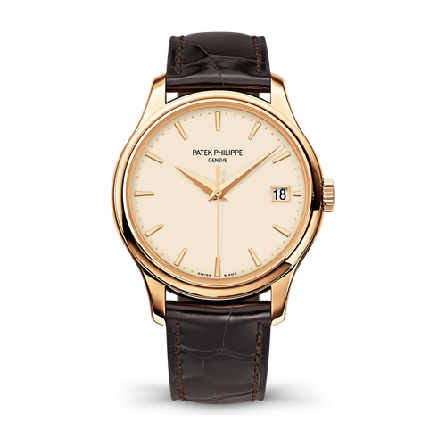 Patek Philippe Calatrava Ivory Rose Gold Alligator Leather 39mm