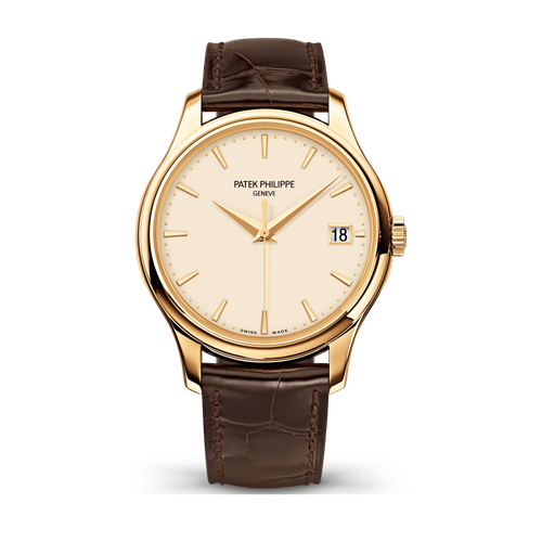 Patek Philippe Calatrava Ivory Yellow Gold Alligator Leather 39mm