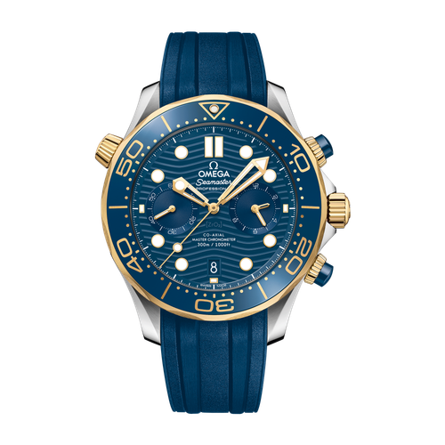 Omega Seamaster Diver 300M Blue Two-Tone Rubber 44mm
