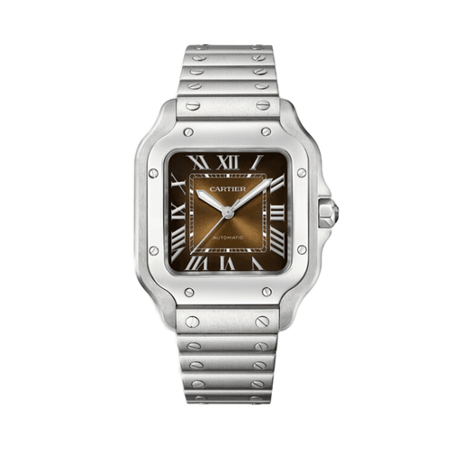Cartier Santos De Cartier Chocolate Steel 35.1mm