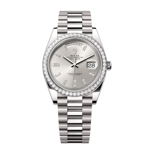 Rolex Day-Date 40 Silver White Gold 40mm