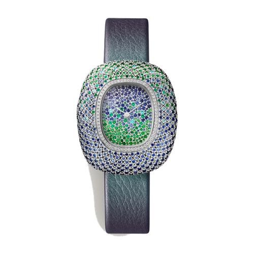 Cartier Coussin de Cartier Medium Diamond Pave White Gold Leather 31.9mm