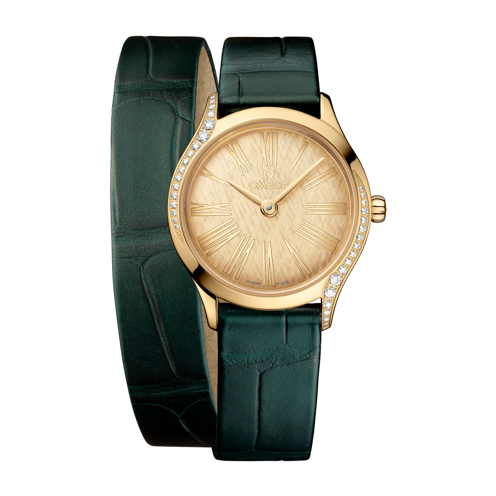 Omega De Ville Mini Trésor Yellow Gold Alligator Leather 26mm
