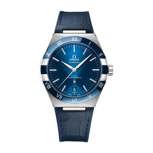 Omega Constellation Blue Steel Alligator Leather 41mm