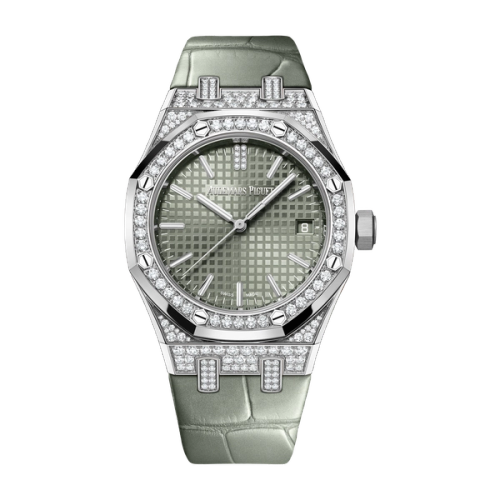 Audemars Piguet Royal Oak Selfwinding Green White Gold Alligator Leather 37mm
