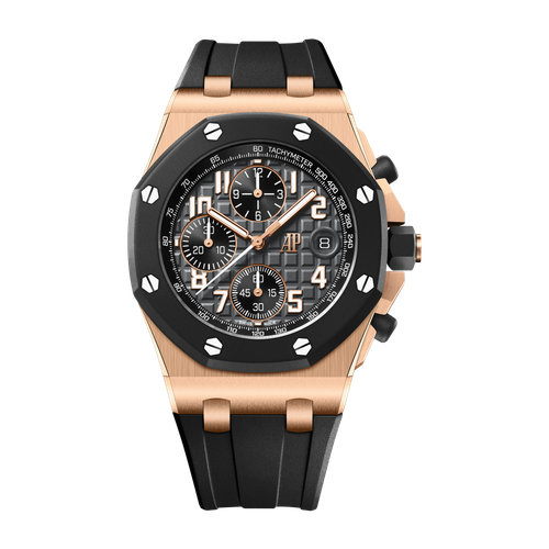 Audemars Piguet Royal Oak Offshore Selfwinding Chronograph Black Rose Gold Rubber 42mm