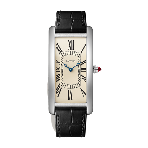 Cartier Tank Cintrée Red Platinum Alligator Leather 23mm