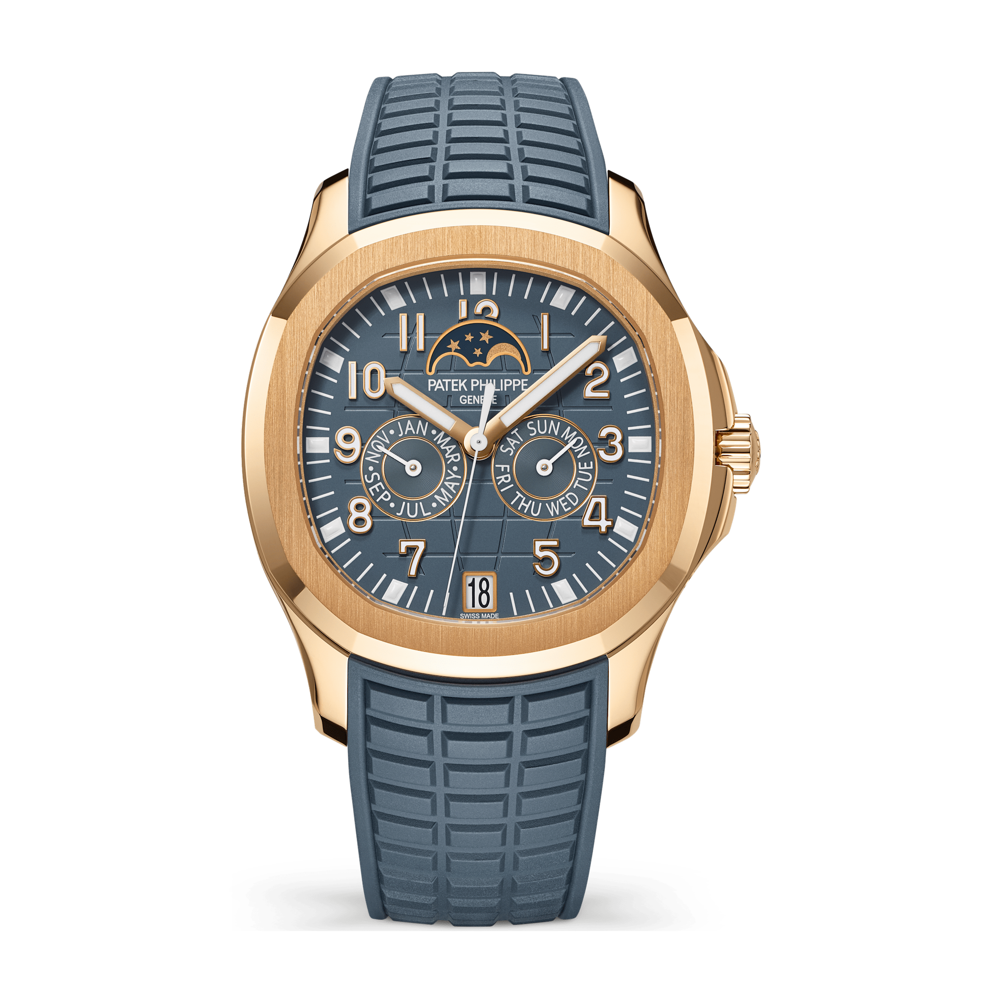 Patek Philippe Aquanaut Blue Rose Gold Rubber 39.9mm