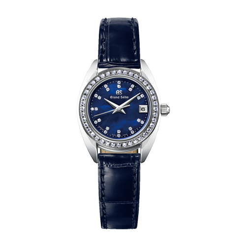 Grand Seiko Heritage Refined Essentials Blue White Gold Alligator Leather 26mm