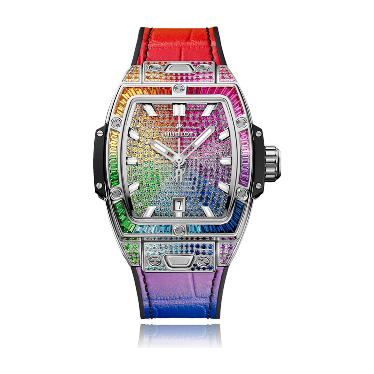 Hublot Spirit of Big Bang Diamond Pave Steel Alligator Leather 32mm