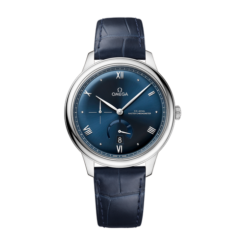Omega De Ville Prestige Blue Steel Alligator Leather 41mm