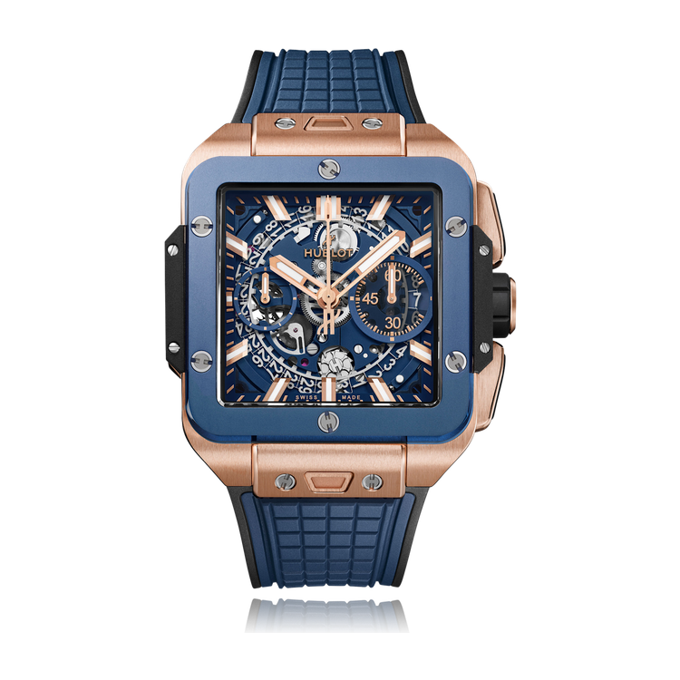 Hublot Square Bang Unico Blue King Gold Rubber 42mm