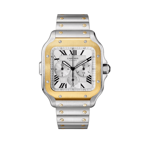 Cartier Santos Chronograph White Steel 44.9mm