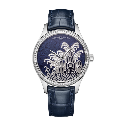 Vacheron Constantin Métiers d'Art Tribute to Traditional Symbols Blue White Gold Alligator Leather 38mm