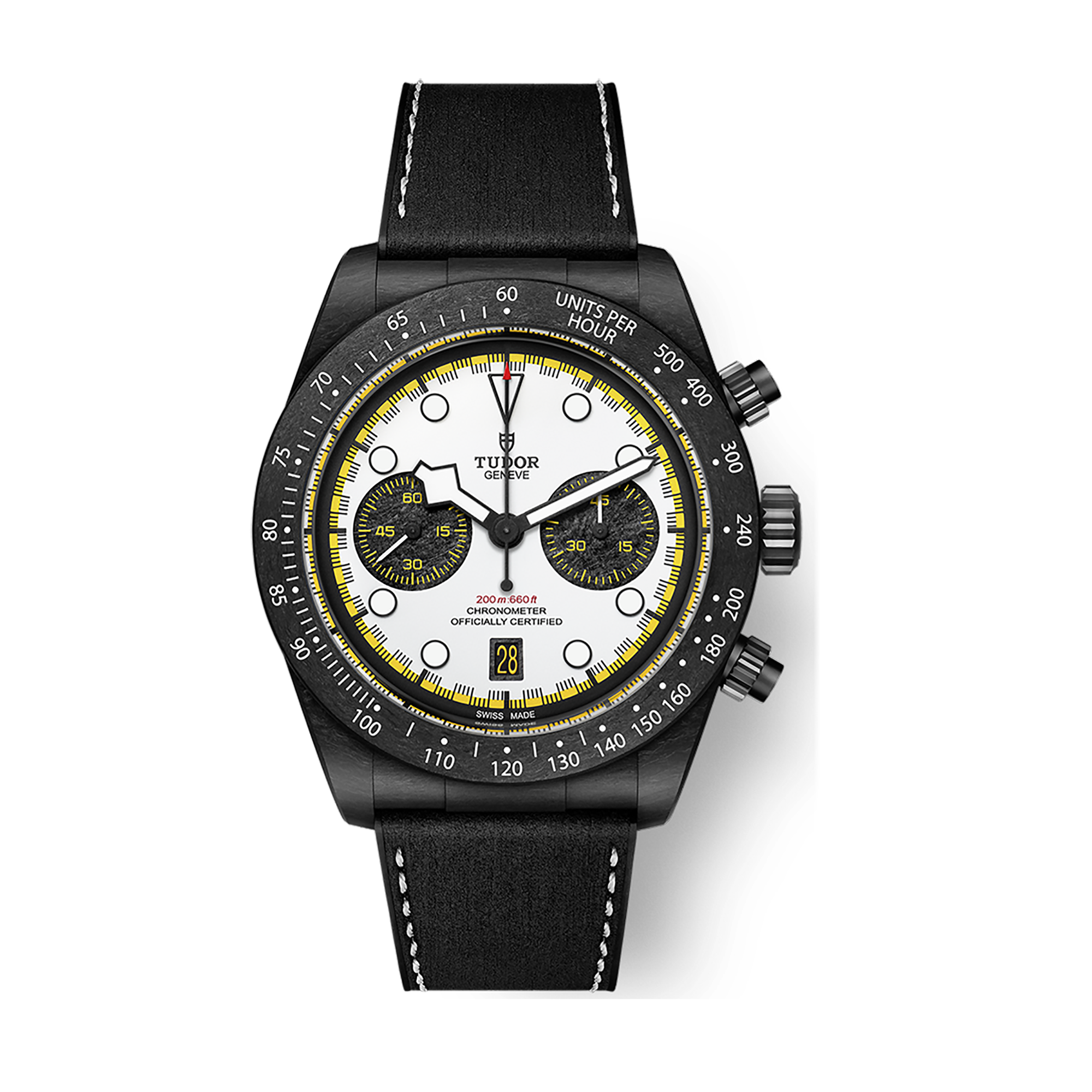 Tudor Black Bay Chrono White Carbon Leather 42mm