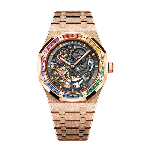 Audemars Piguet Royal Oak Frosted Gold Double Balance Wheel Openworked Skeleton Rose Gold 41mm