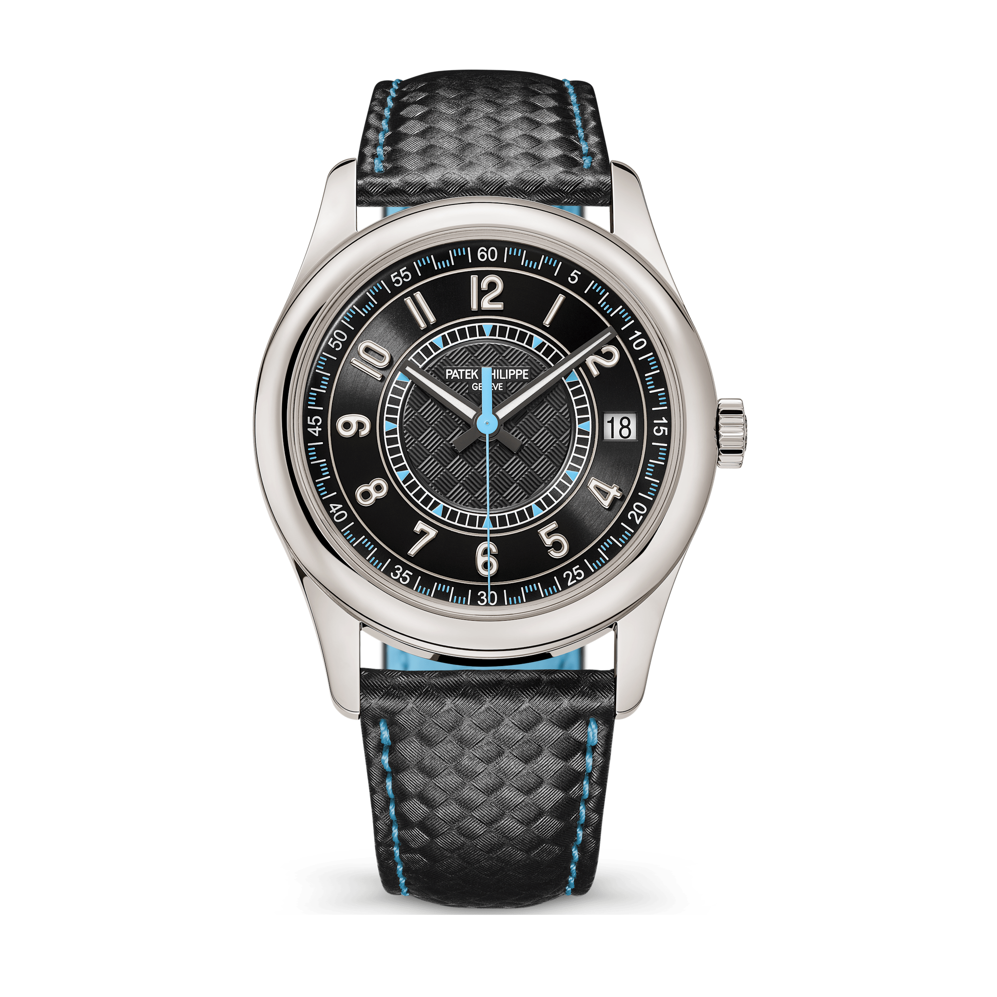 Patek Philippe Calatrava Black White Gold Leather 40mm