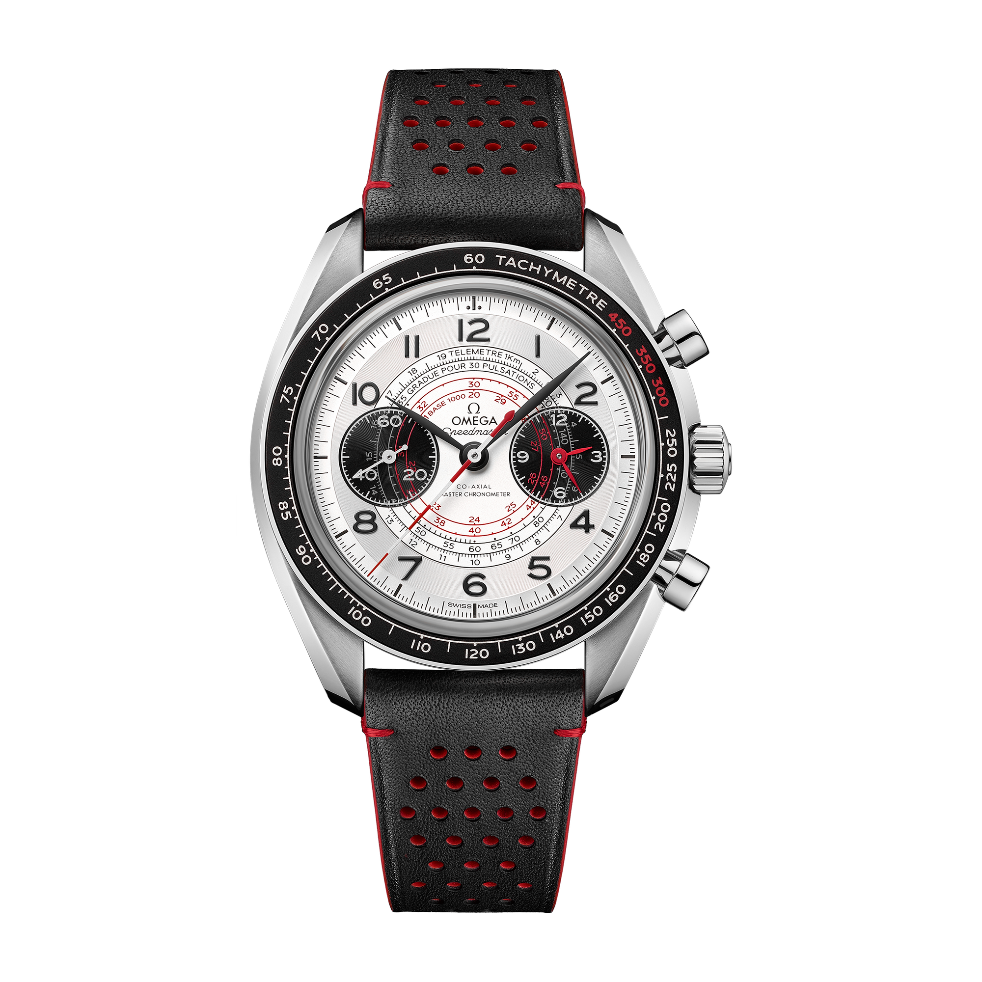 Omega Speedmaster Chronoscope Silver Steel Leather 43mm
