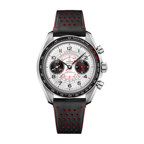 Omega Speedmaster Chronoscope Silver Steel Leather 43mm