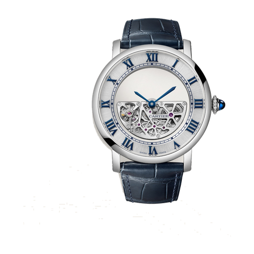 Cartier Rotonde de Cartier Silver White Gold Alligator Leather 43.5mm