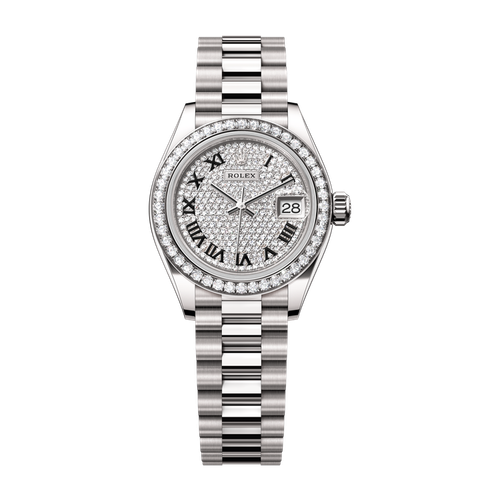 Rolex Lady-Datejust Diamond Pave White Gold 28mm