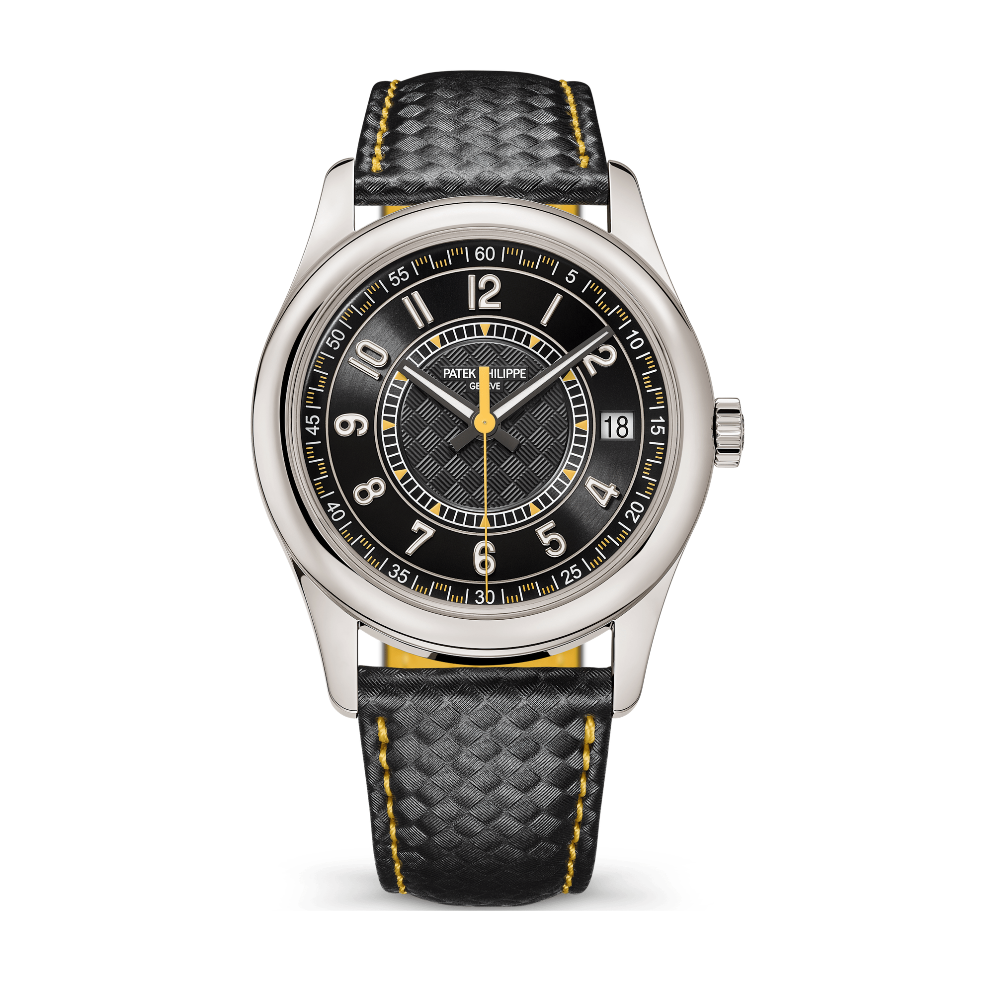 Patek Philippe Calatrava Black White Gold Leather 40mm