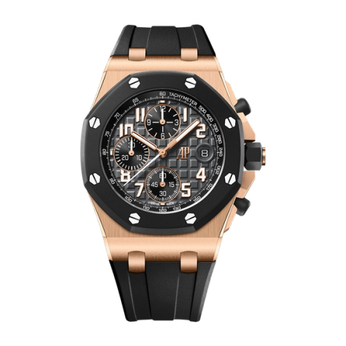 Audemars Piguet Royal Oak Offshore Selfwinding Chronograph Black Rose Gold Rubber 42mm