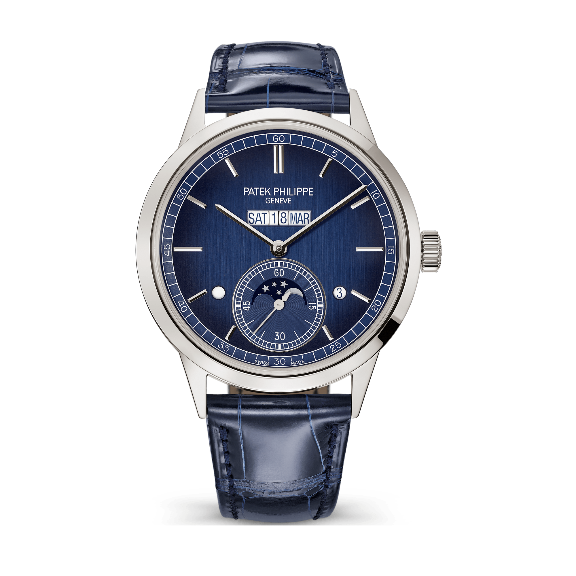 Patek Philippe Grand Complications Blue Platinum Alligator Leather 41.3mm