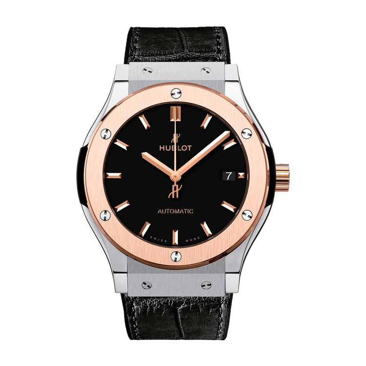 Hublot Classic Fusion Black Titanium & King Gold Alligator Leather 45mm