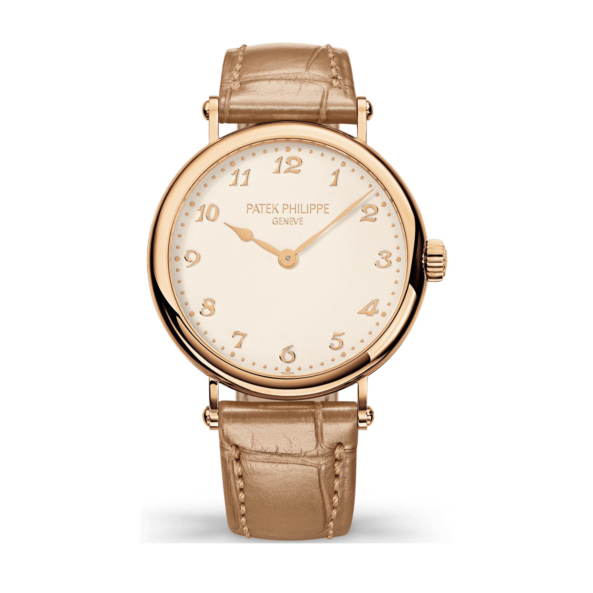Patek Philippe Calatrava Silver Rose Gold Alligator Leather 34.6mm