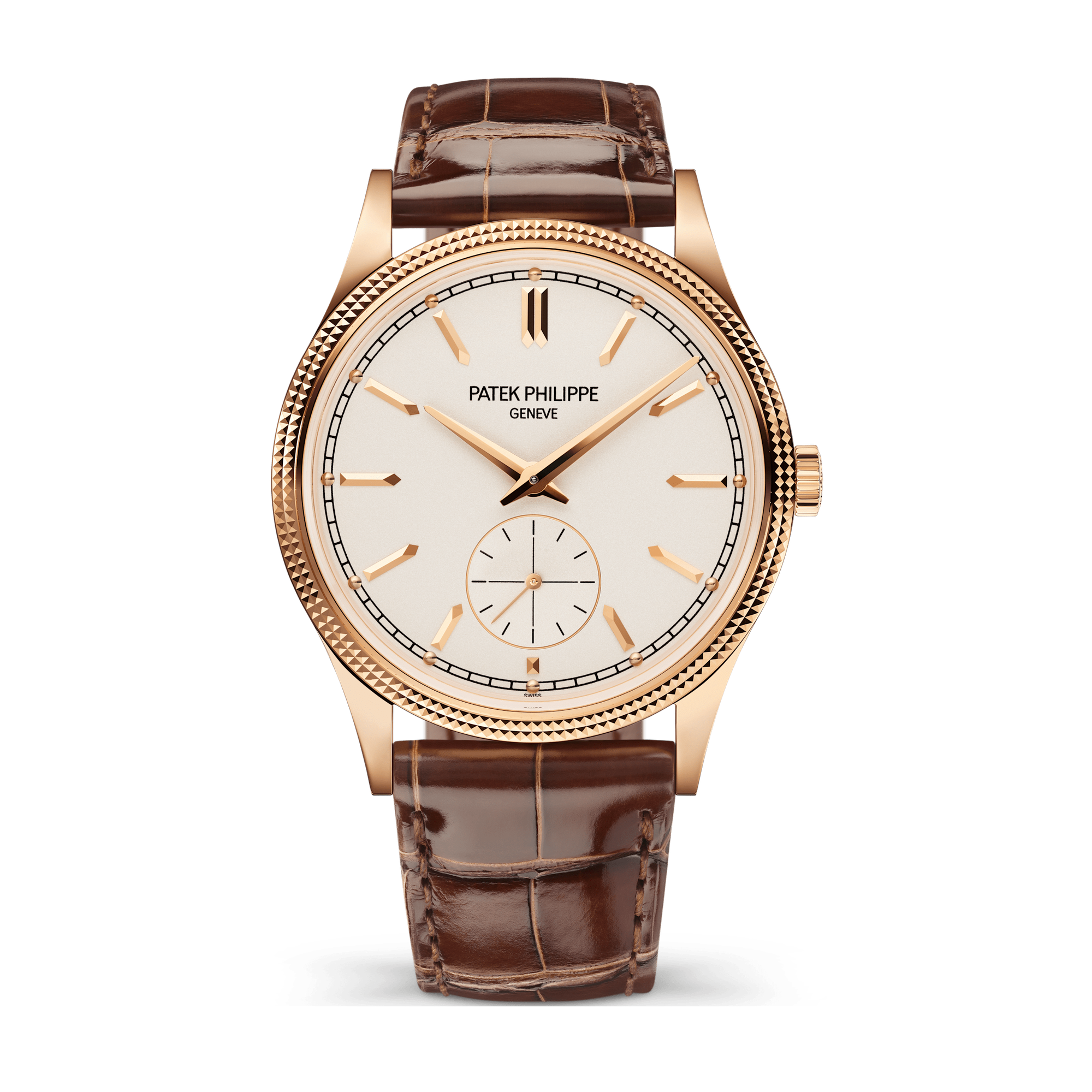 Patek Philippe Calatrava Silver Rose Gold Alligator Leather 39mm