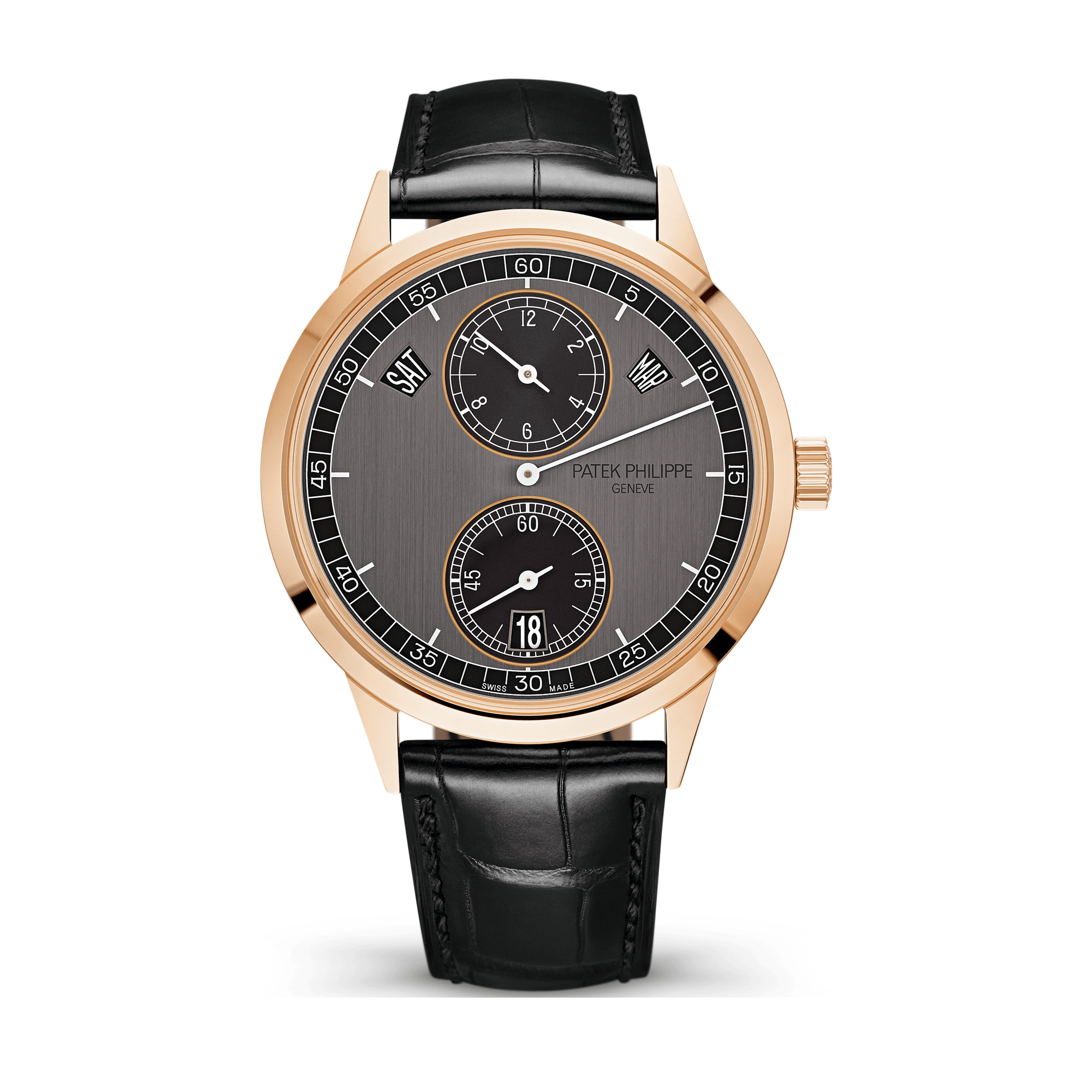 Patek Philippe Complications Dark Grey Rose Gold Alligator Leather 40.5mm