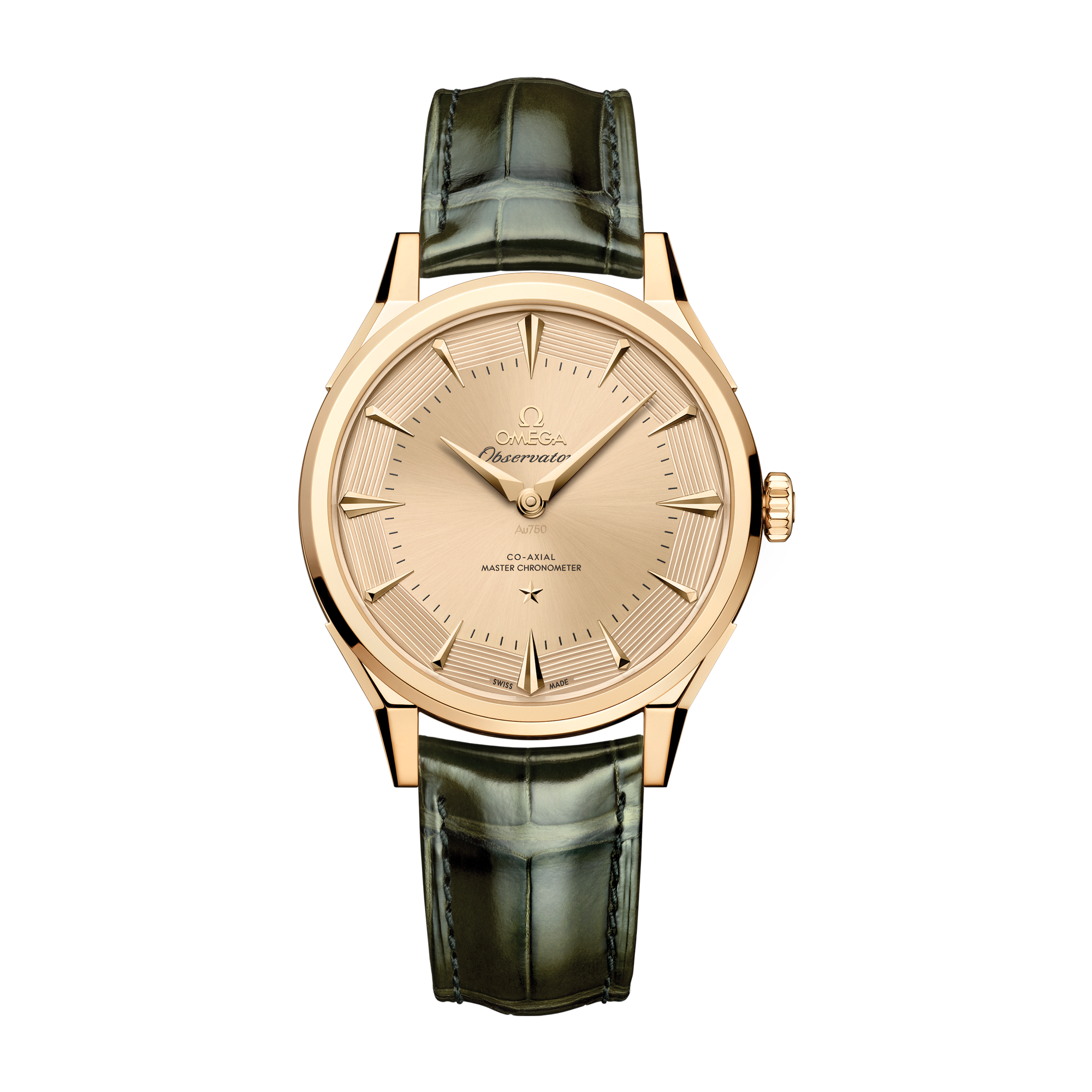 Omega Constellation Globemaster Yellow Gold Alligator Leather 39.4mm