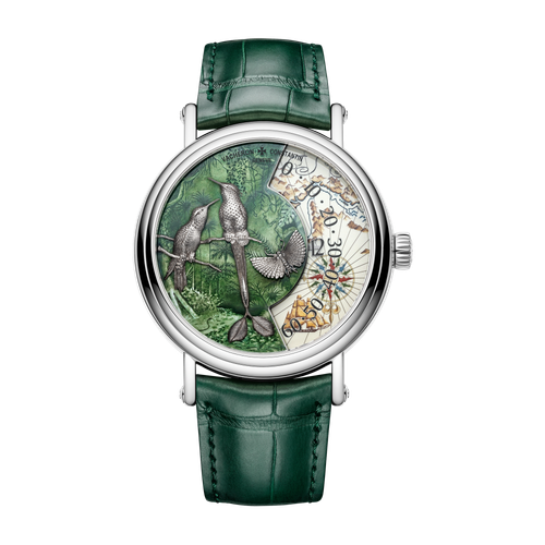 Vacheron Constantin Métiers d'Art Tribute to Explorer Naturalists Gold White Gold Alligator Leather 41mm