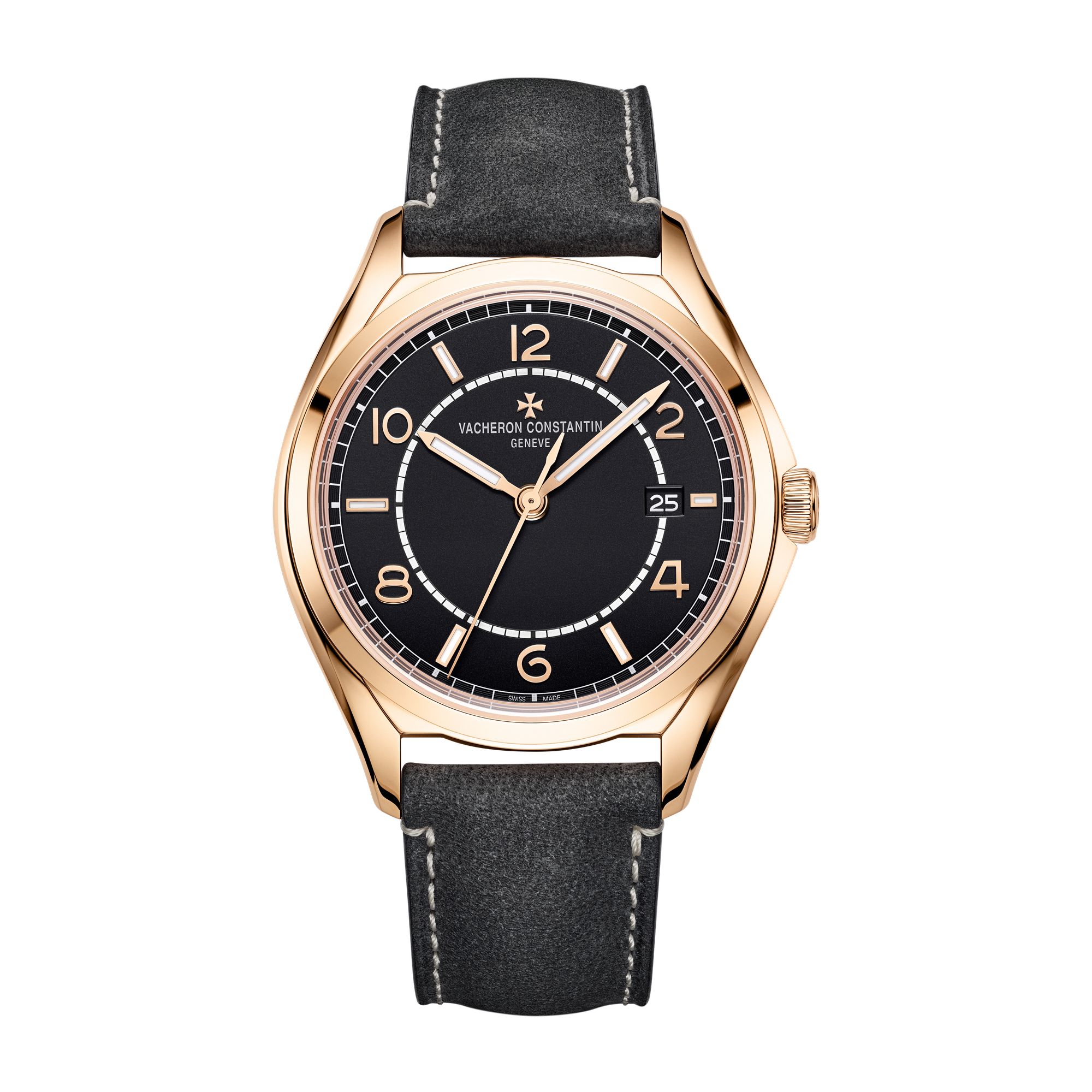 Vacheron Constantin Fiftysix Self-winding Black Rose Gold Leather 40mm
