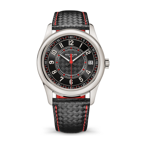 Patek Philippe Calatrava Black White Gold Leather 40mm