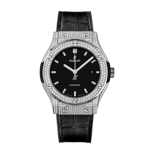Hublot Classic Fusion Black Titanium Alligator Leather 42mm