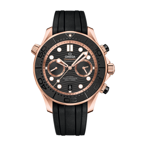 Omega Seamaster Diver 300M Black Rose Gold Rubber 44mm