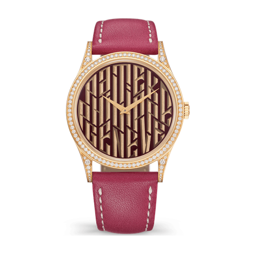 Patek Philippe "Pink Typography" Rare Handcrafts Rose Gold Leather 38mm