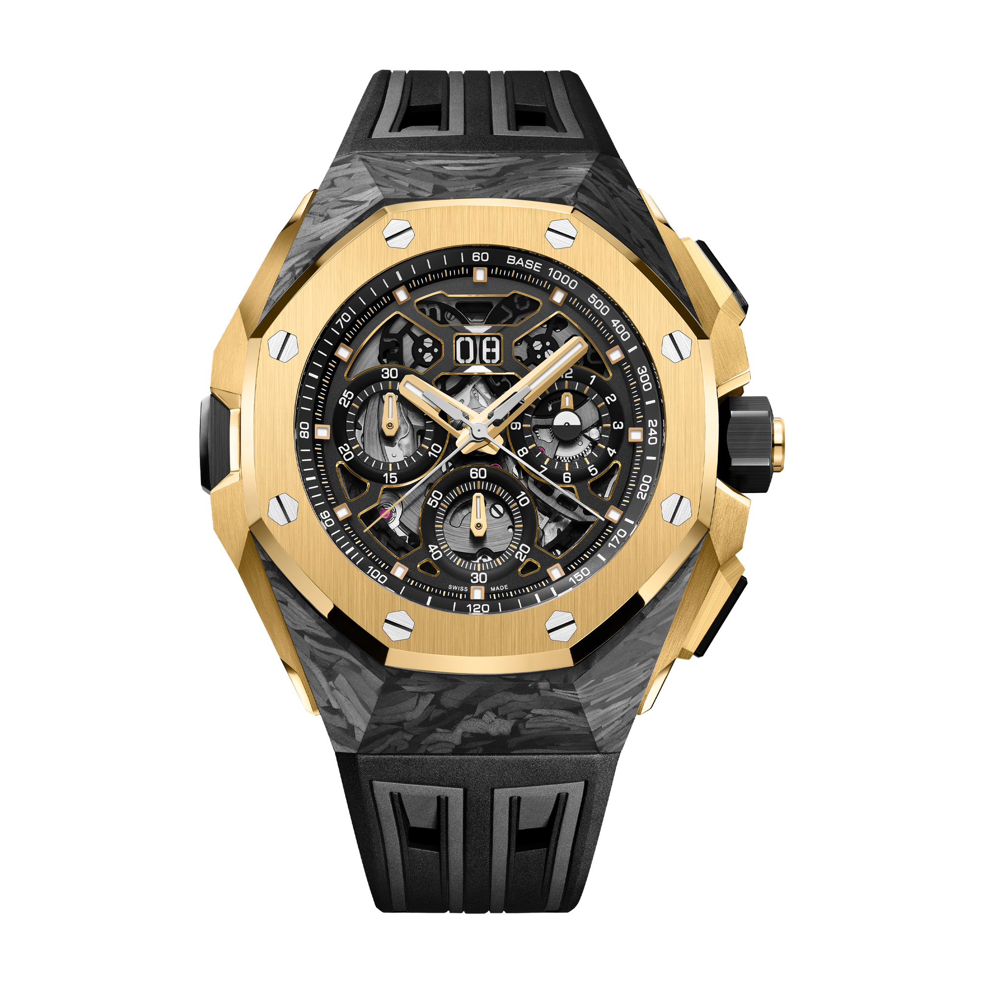 Audemars Piguet Royal Oak Concept Split-Seconds Chronograph GMT Large Date Skeleton Carbon Rubber 43mm