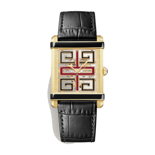 Cartier Tank Chinoise Skeleton Yellow Gold Leather 29.2mm