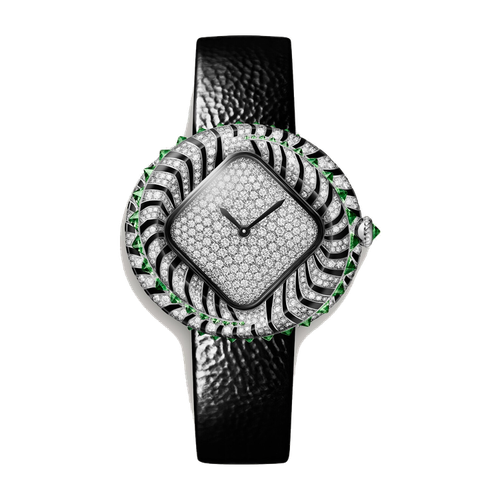 Cartier High Jewelry Animalière Diamond Pave White Gold Alligator Leather