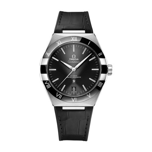 Omega Constellation Black Steel Alligator Leather 41mm