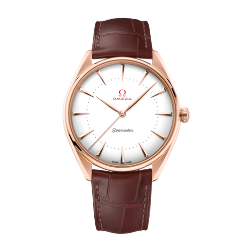 Omega Seamaster White Rose Gold Alligator Leather 39.5mm