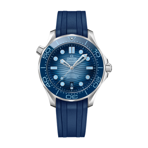 Omega Seamaster Diver 300M Blue Steel Rubber 42mm