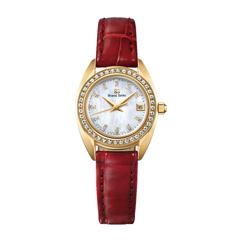 Grand Seiko Heritage Refined Essentials White Yellow Gold Alligator Leather 26mm
