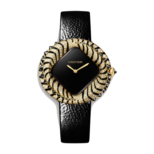 Cartier Panthère Jewelry Black Yellow Gold Alligator Leather