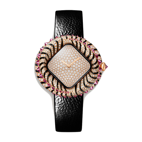 Cartier High Jewelry Animalière Diamond Pave Rose Gold Alligator Leather