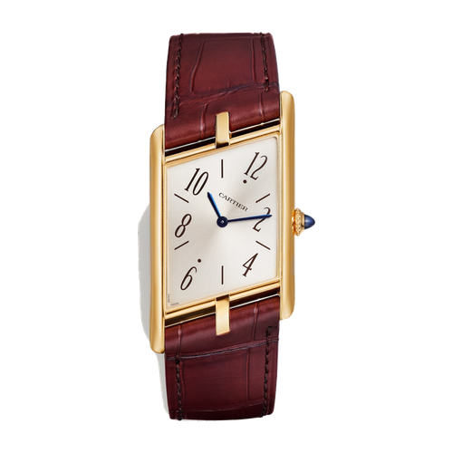 Cartier Tank Asymétrique Champagne Yellow Gold Alligator Leather 26.1mm
